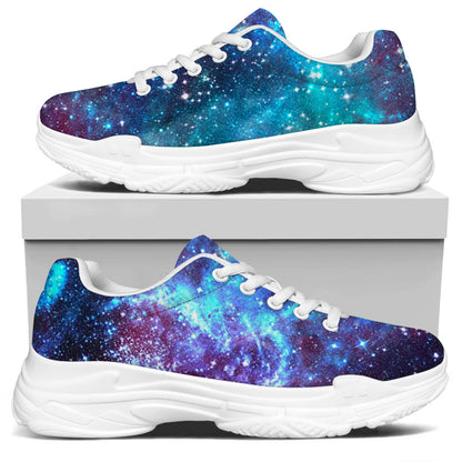 Starfield Nebula Galaxy Space Print White Chunky Shoes