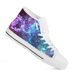 Starfield Nebula Galaxy Space Print White High Top Sneakers