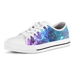 Starfield Nebula Galaxy Space Print White Low Top Sneakers