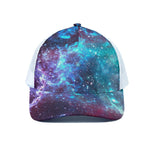 Starfield Nebula Galaxy Space Print White Mesh Trucker Cap