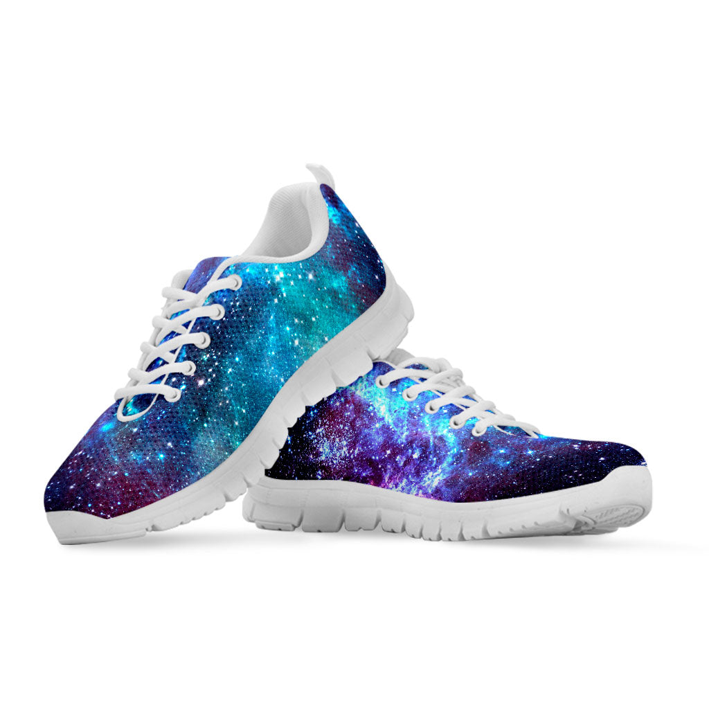 Starfield Nebula Galaxy Space Print White Running Shoes