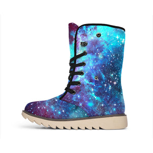 Starfield Nebula Galaxy Space Print Winter Boots