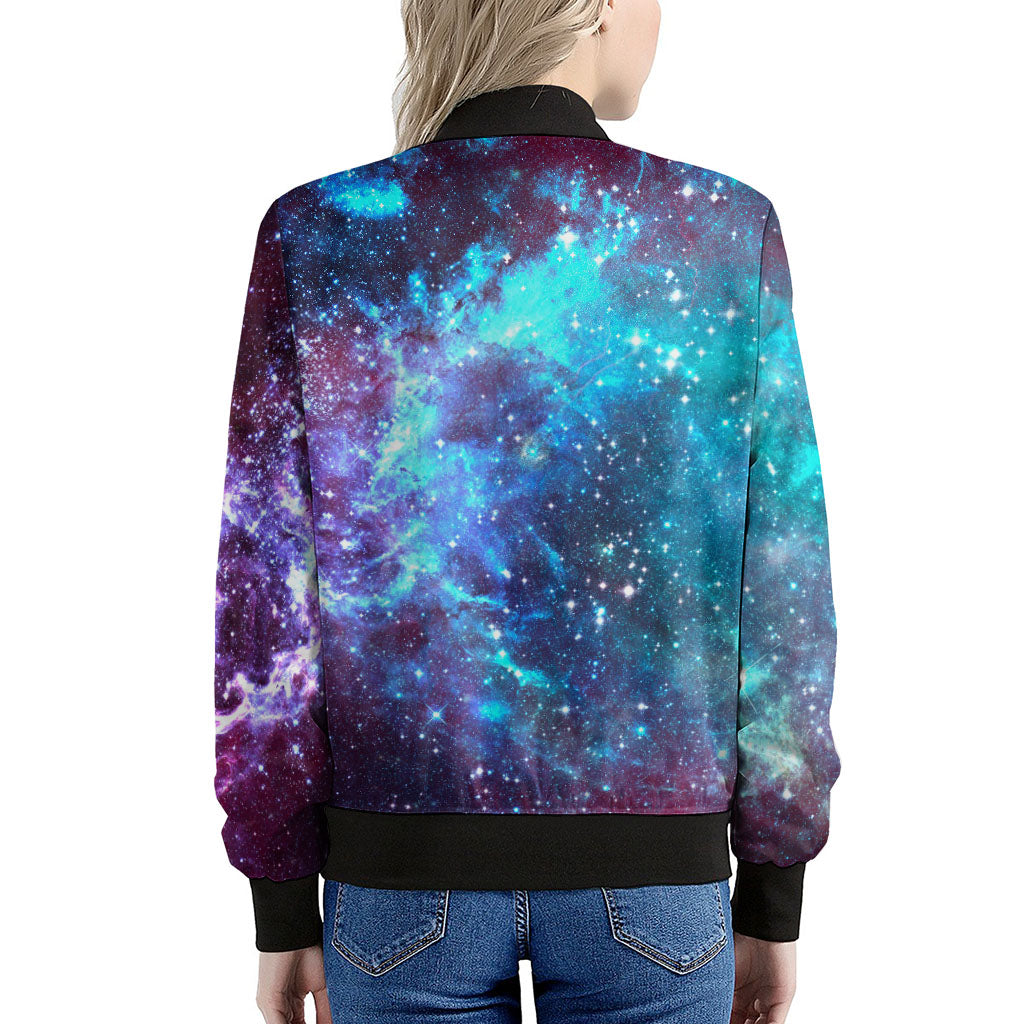 Starfield Nebula Galaxy Space Print Women's Bomber Jacket