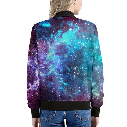 Starfield Nebula Galaxy Space Print Women's Bomber Jacket