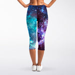 Starfield Nebula Galaxy Space Print Women's Capri Leggings