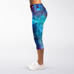 Starfield Nebula Galaxy Space Print Women's Capri Leggings