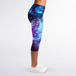 Starfield Nebula Galaxy Space Print Women's Capri Leggings