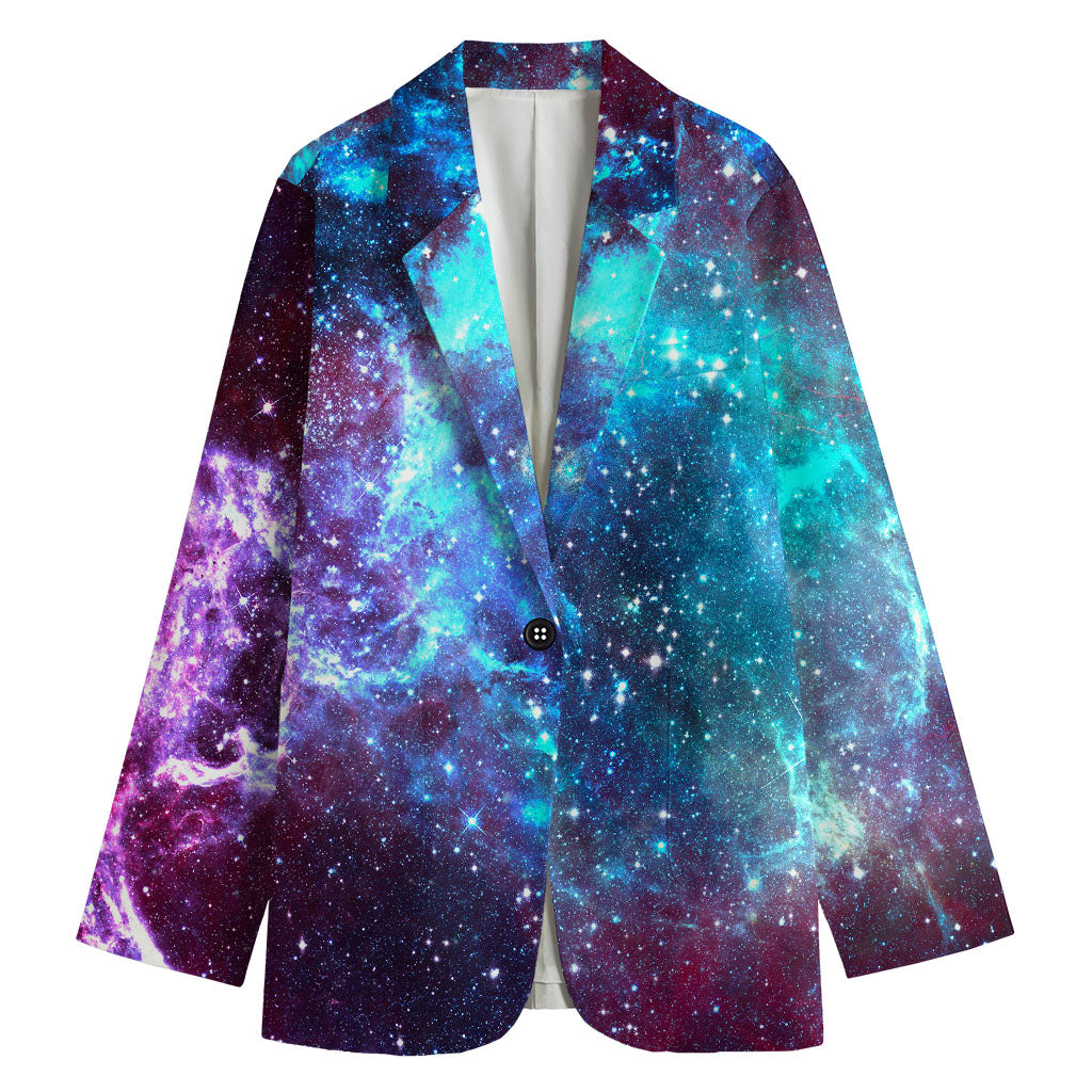 Starfield Nebula Galaxy Space Print Women's Cotton Blazer
