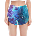 Starfield Nebula Galaxy Space Print Women's Split Running Shorts