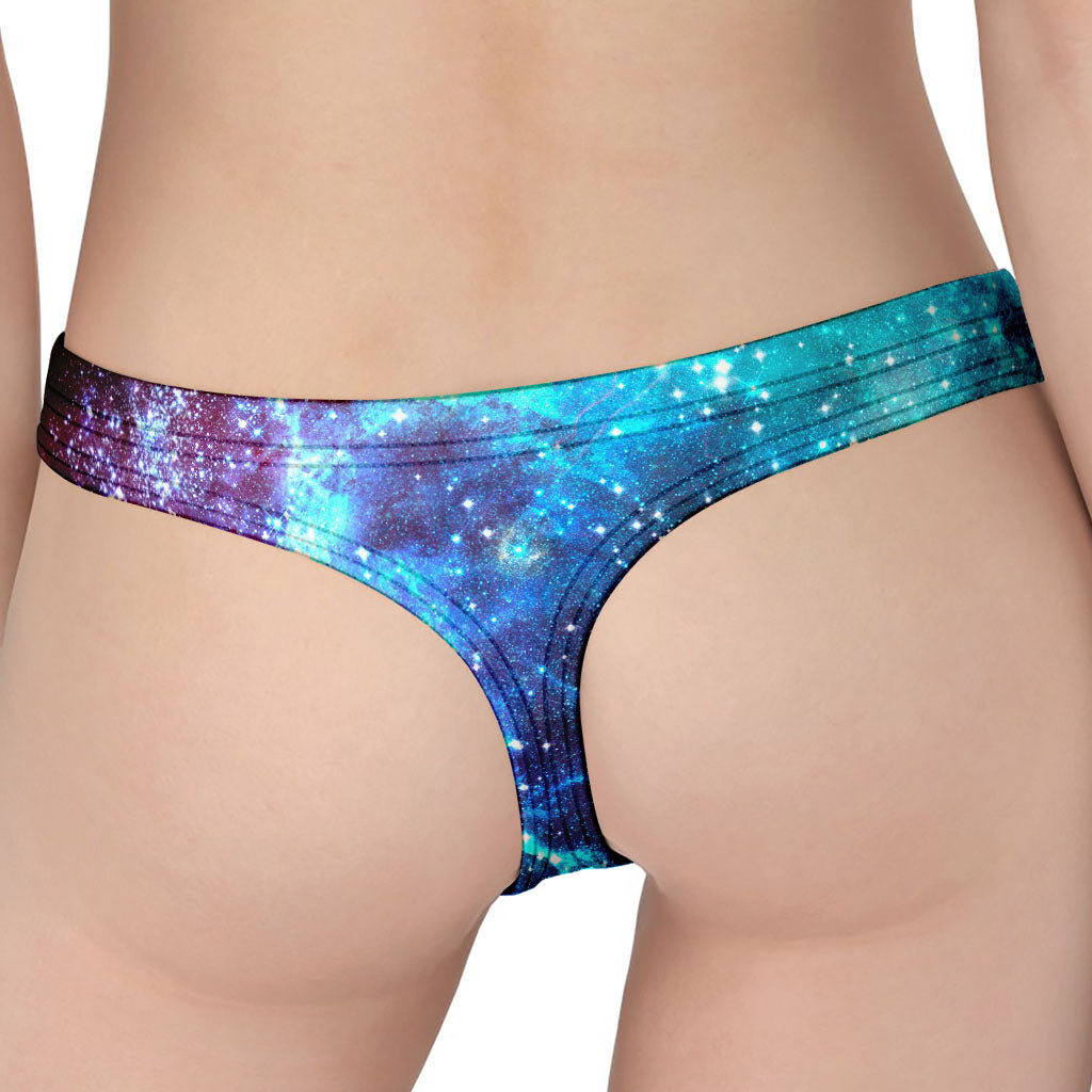 Starfield Nebula Galaxy Space Print Women's Thong