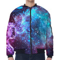 Starfield Nebula Galaxy Space Print Zip Sleeve Bomber Jacket