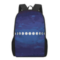 Starry Sky Lunar Phase Print 17 Inch Backpack