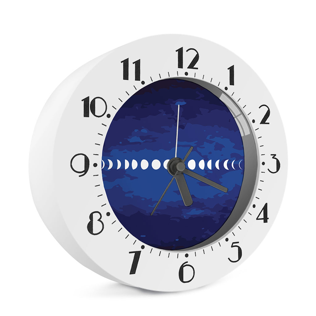 Starry Sky Lunar Phase Print Alarm Clock