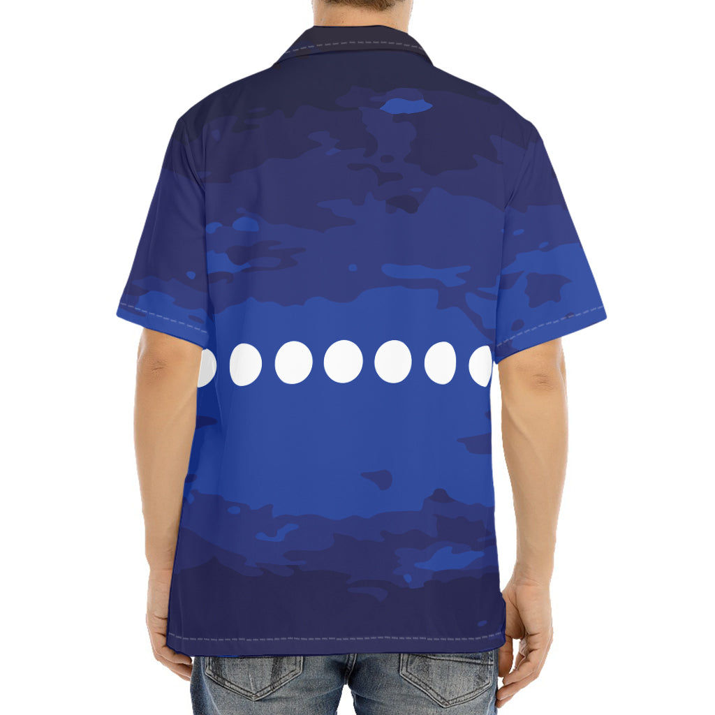 Starry Sky Lunar Phase Print Aloha Shirt