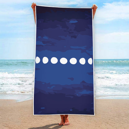 Starry Sky Lunar Phase Print Beach Towel