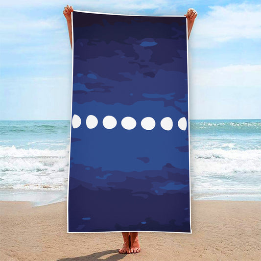 Starry Sky Lunar Phase Print Beach Towel