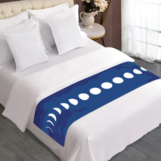 Starry Sky Lunar Phase Print Bed Runner