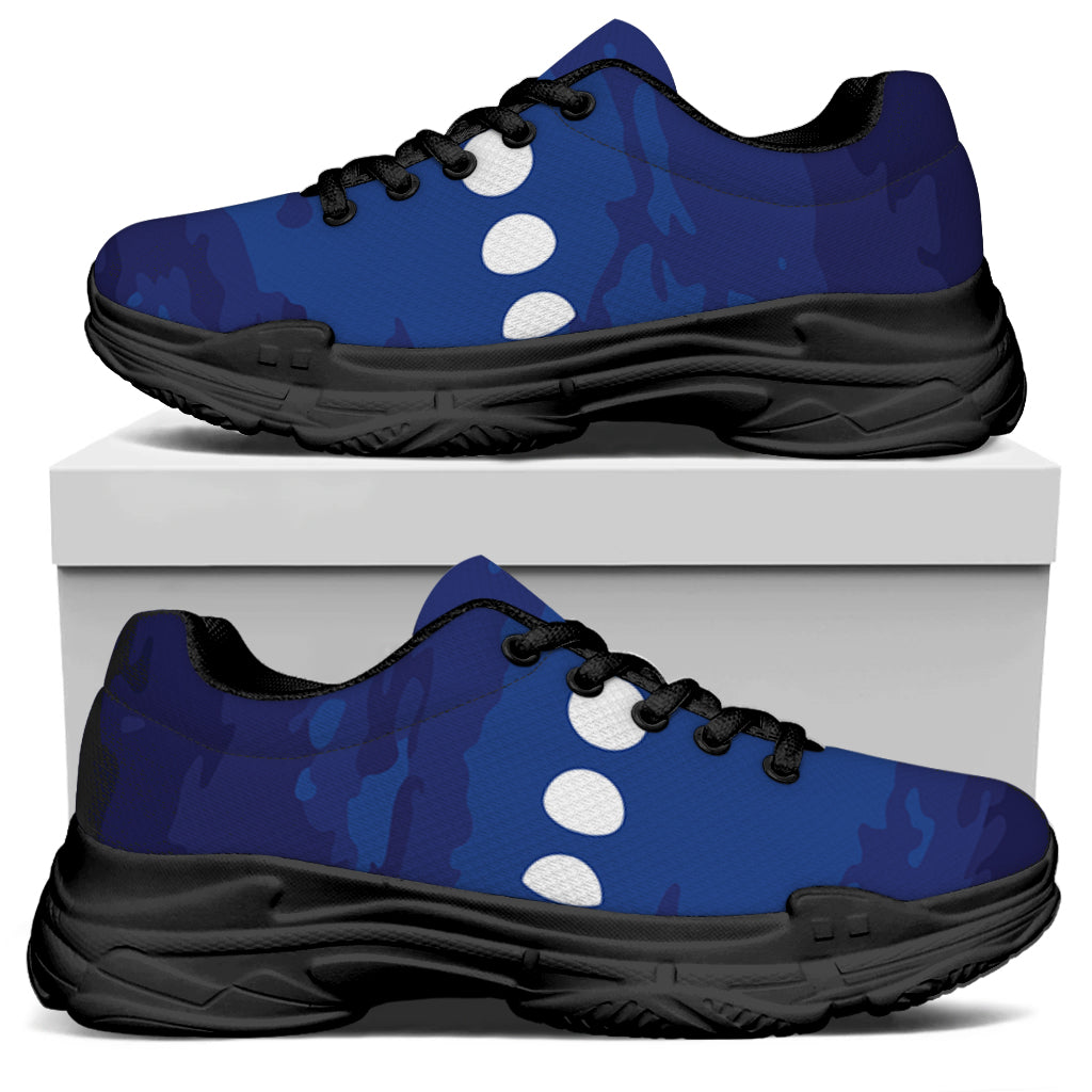 Starry Sky Lunar Phase Print Black Chunky Shoes