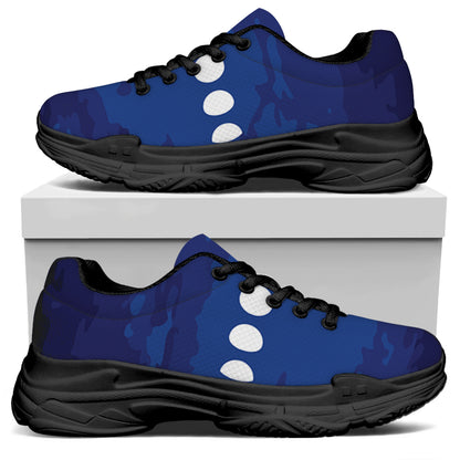 Starry Sky Lunar Phase Print Black Chunky Shoes