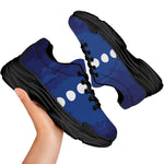 Starry Sky Lunar Phase Print Black Chunky Shoes