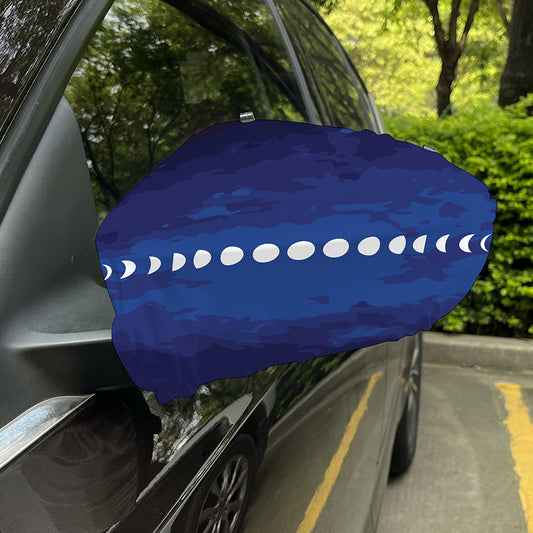 Starry Sky Lunar Phase Print Car Side Mirror Covers