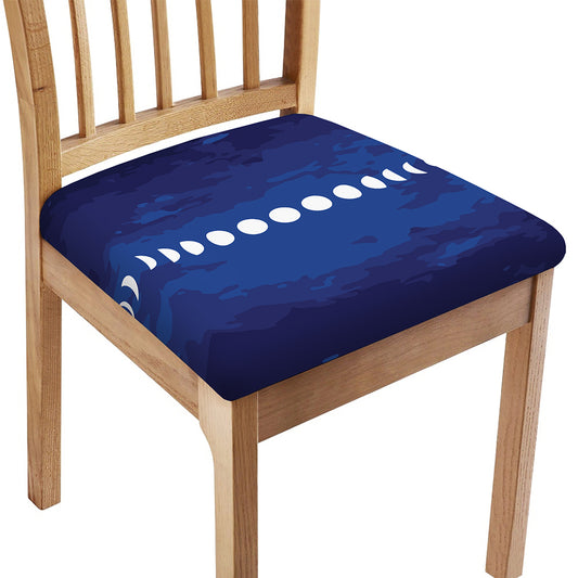 Starry Sky Lunar Phase Print Chair Cushion Cover