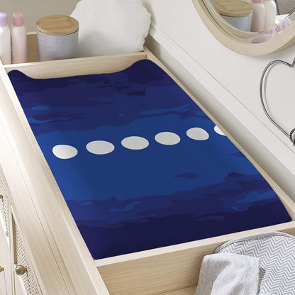 Starry Sky Lunar Phase Print Changing Pad Cover