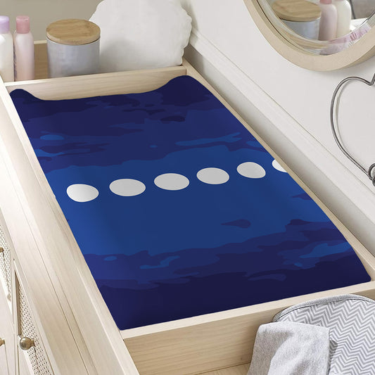 Starry Sky Lunar Phase Print Changing Pad Cover