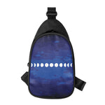 Starry Sky Lunar Phase Print Chest Bag