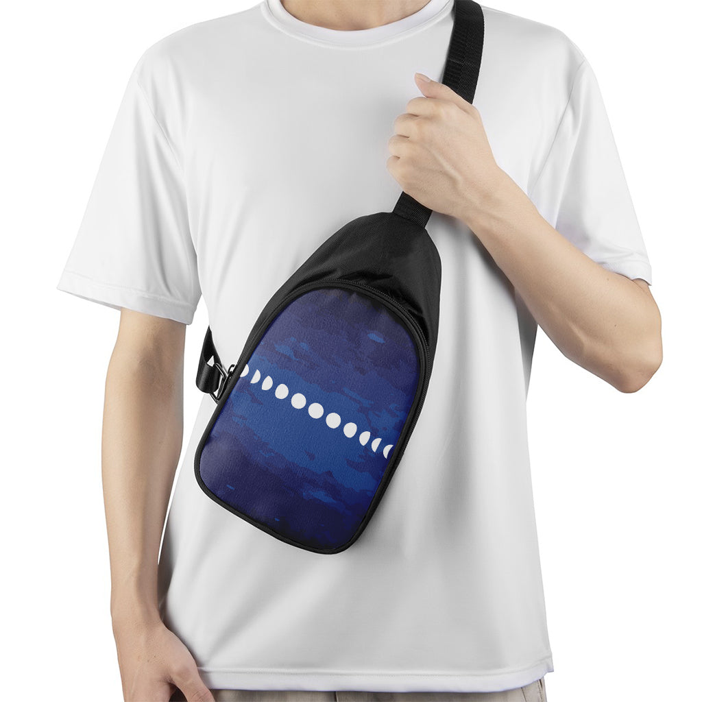 Starry Sky Lunar Phase Print Chest Bag