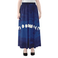Starry Sky Lunar Phase Print Chiffon Maxi Skirt