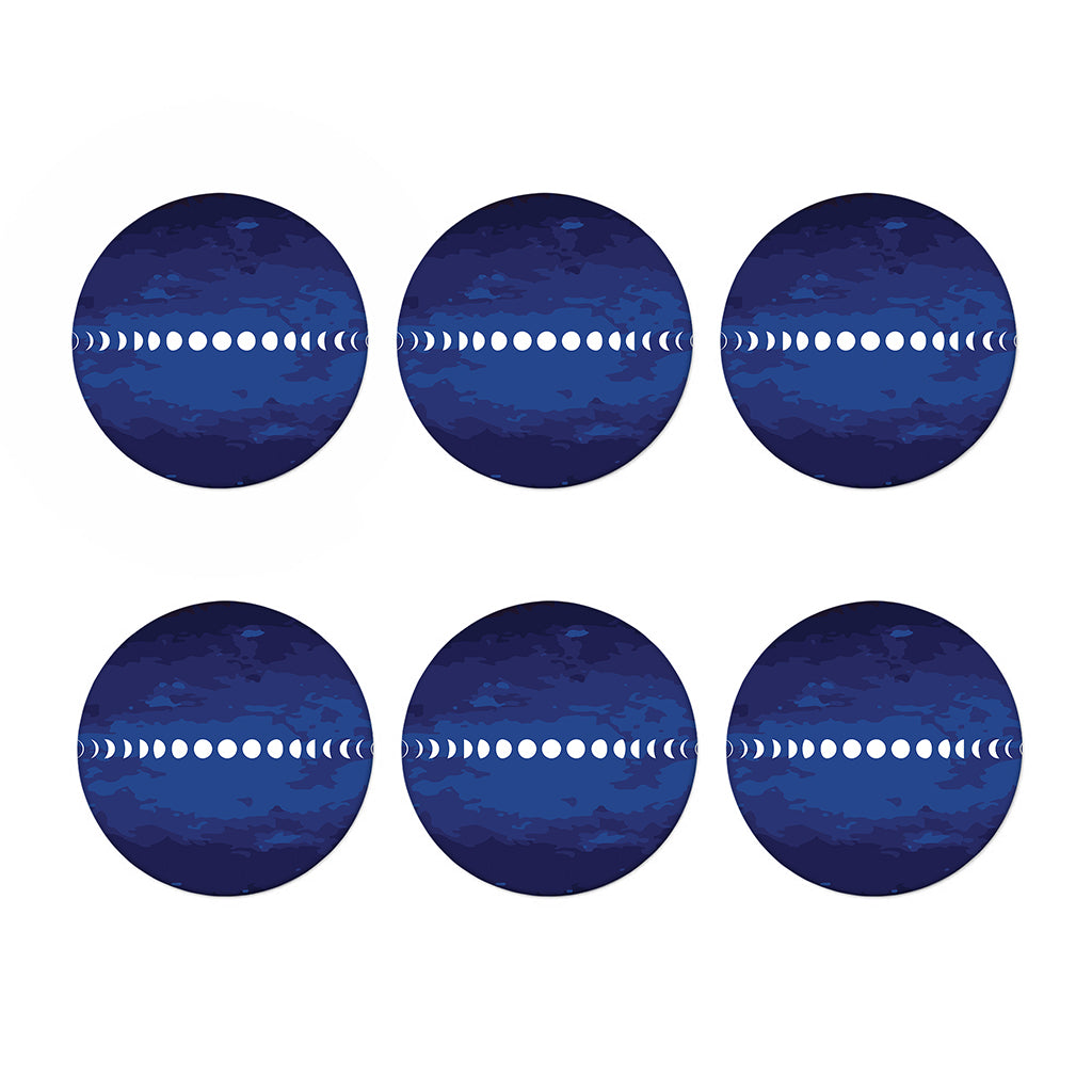 Starry Sky Lunar Phase Print Coaster Set