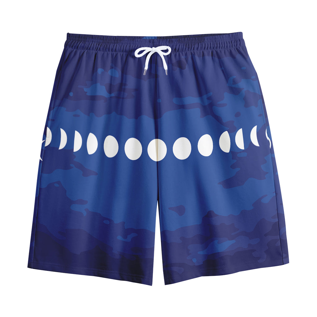 Starry Sky Lunar Phase Print Cotton Shorts