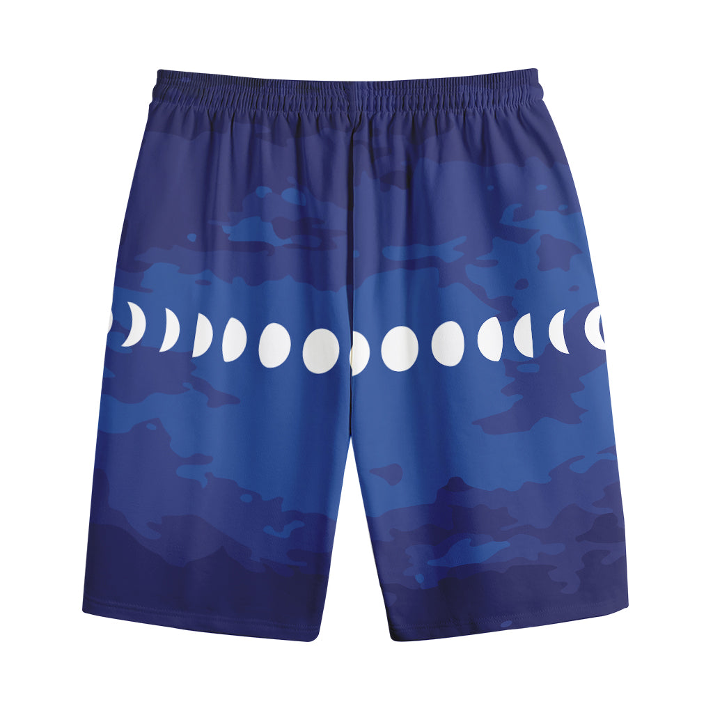 Starry Sky Lunar Phase Print Cotton Shorts