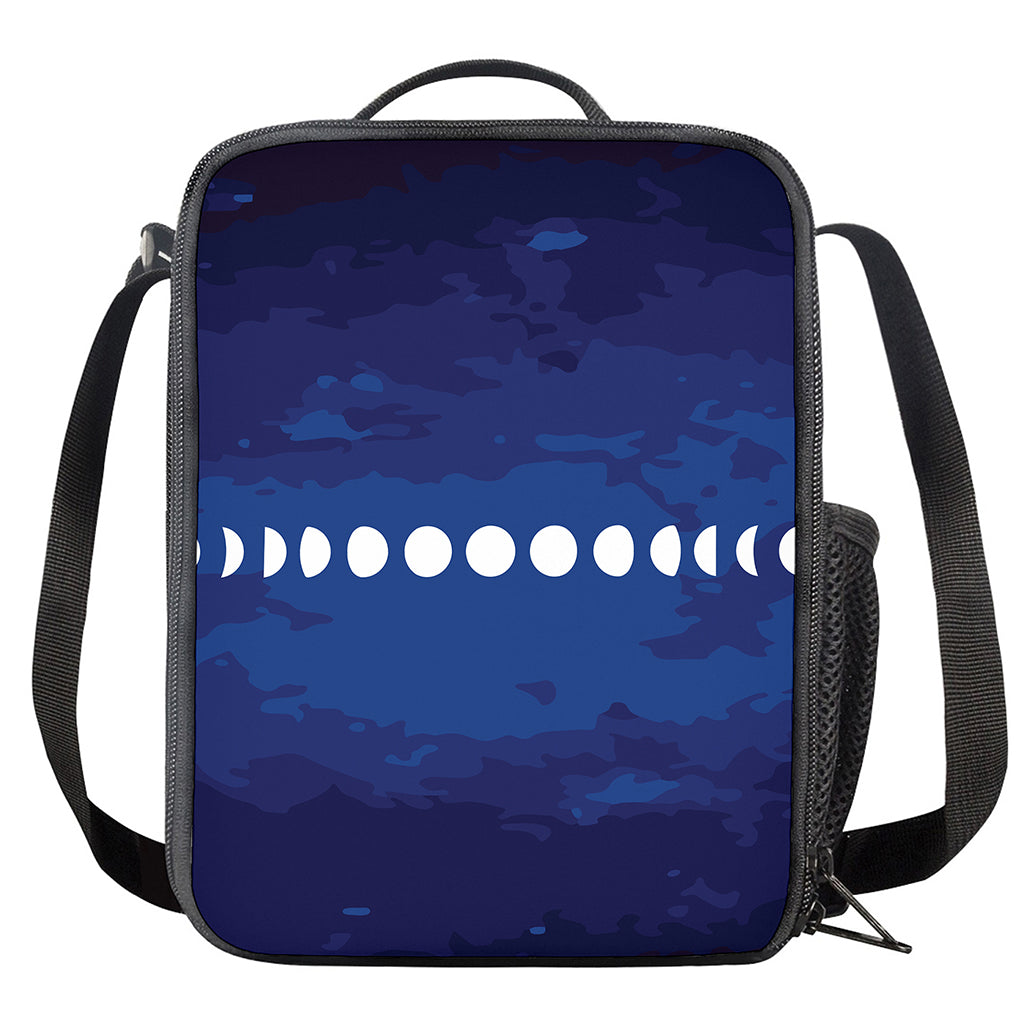 Starry Sky Lunar Phase Print Crossbody Lunch Bag