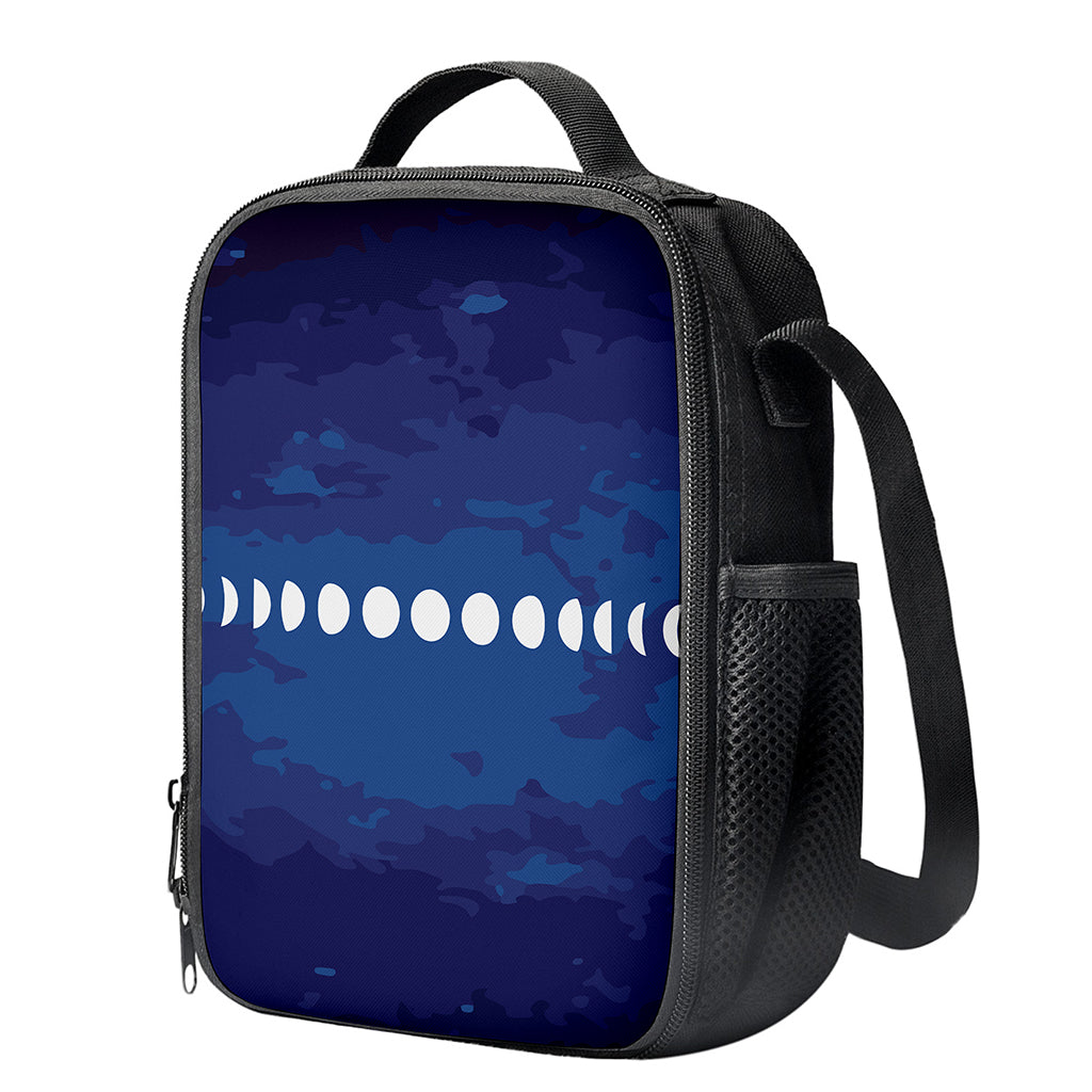 Starry Sky Lunar Phase Print Crossbody Lunch Bag