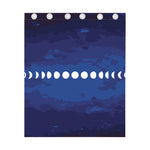 Starry Sky Lunar Phase Print Curtain