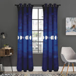 Starry Sky Lunar Phase Print Curtain
