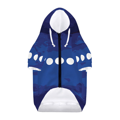 Starry Sky Lunar Phase Print Dog Zip Up Hoodie