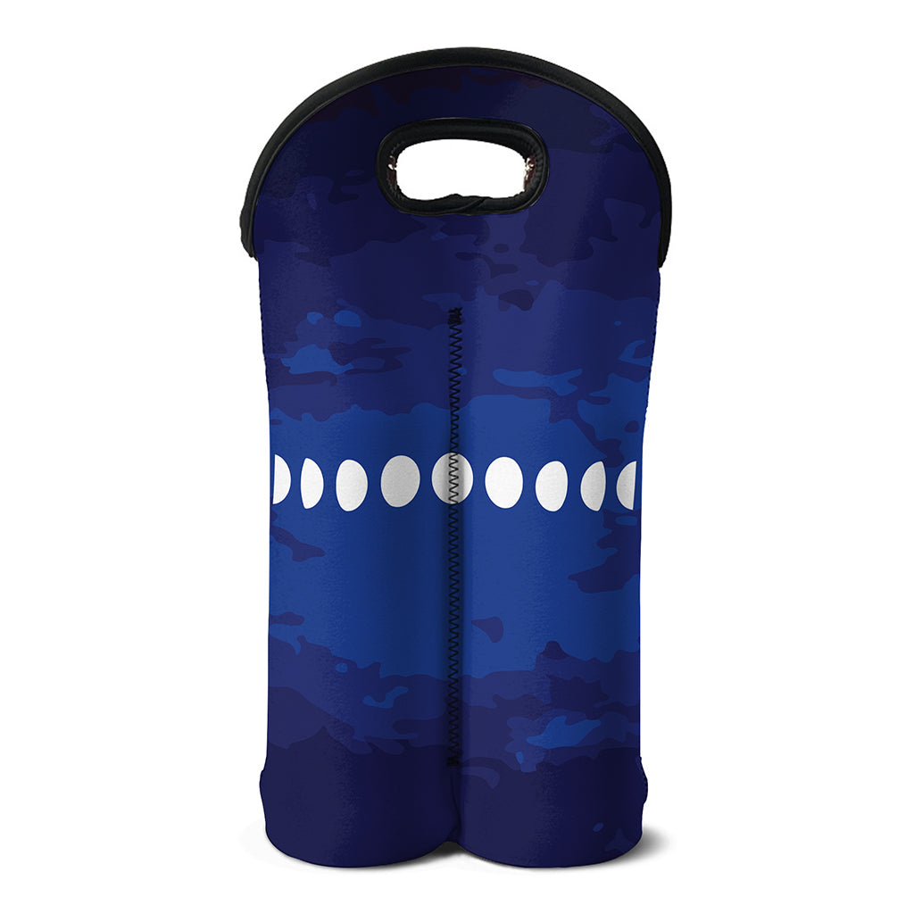 Starry Sky Lunar Phase Print Double Neoprene Wine Tote