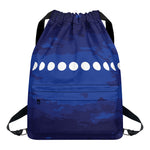 Starry Sky Lunar Phase Print Drawstring Backpack