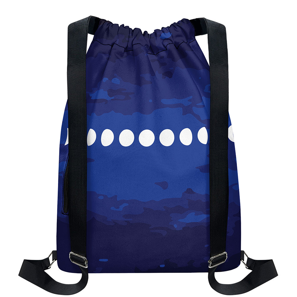 Starry Sky Lunar Phase Print Drawstring Backpack