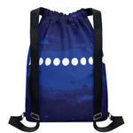 Starry Sky Lunar Phase Print Drawstring Backpack