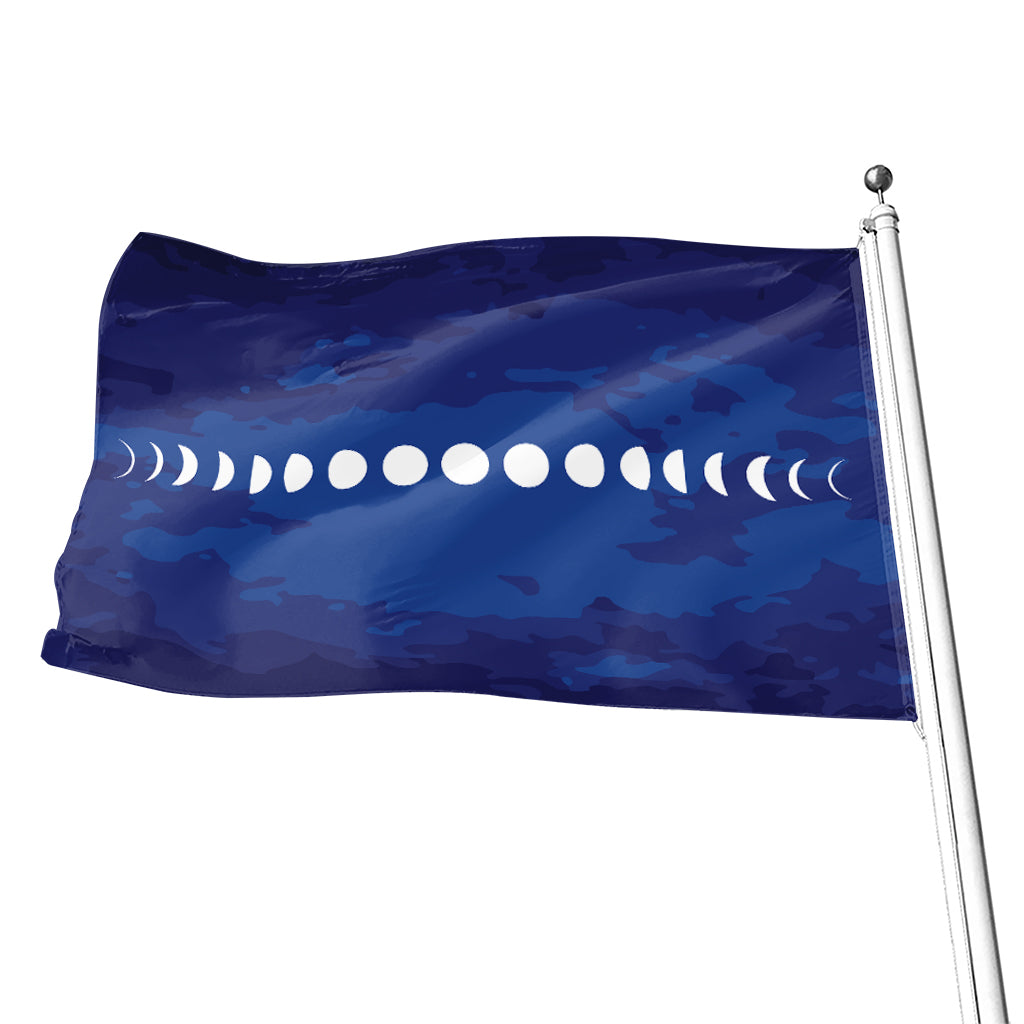 Starry Sky Lunar Phase Print Flag