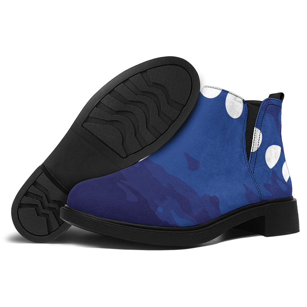 Starry Sky Lunar Phase Print Flat Ankle Boots