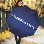 Starry Sky Lunar Phase Print Foldable Umbrella