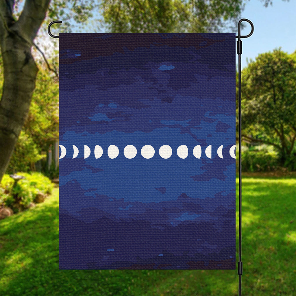 Starry Sky Lunar Phase Print Garden Flag