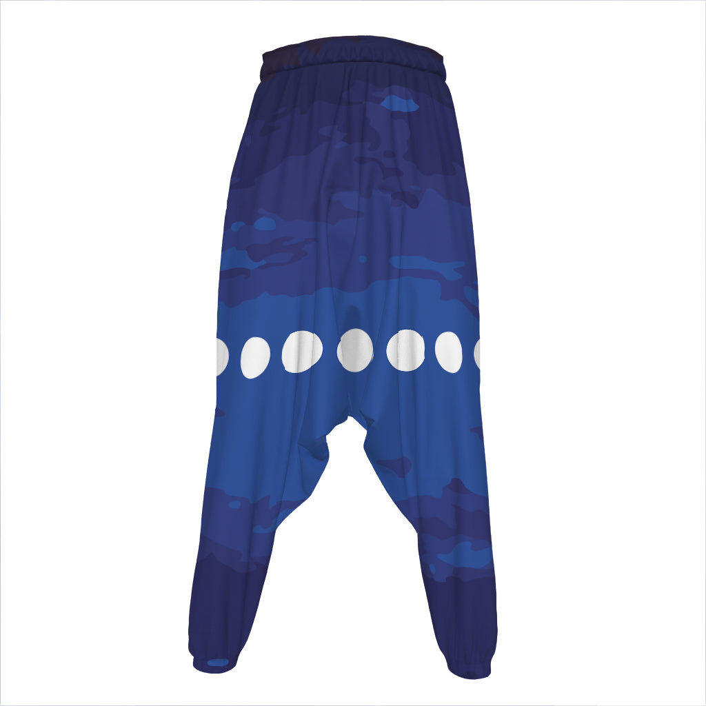 Starry Sky Lunar Phase Print Hammer Pants