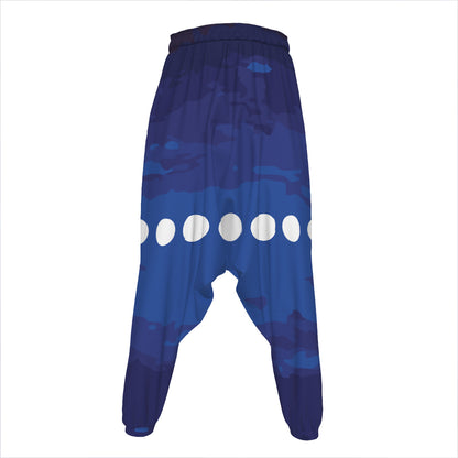 Starry Sky Lunar Phase Print Hammer Pants