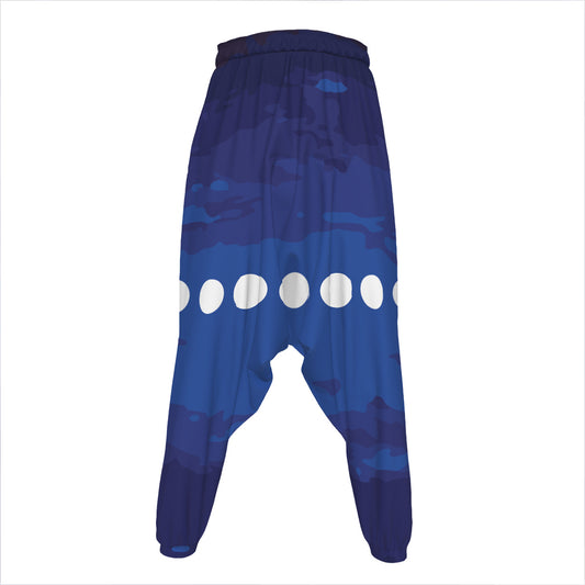 Starry Sky Lunar Phase Print Hammer Pants